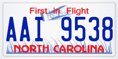 NC license plate AAI9538