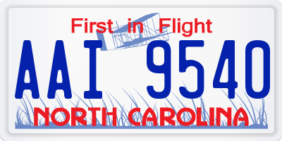 NC license plate AAI9540