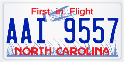 NC license plate AAI9557