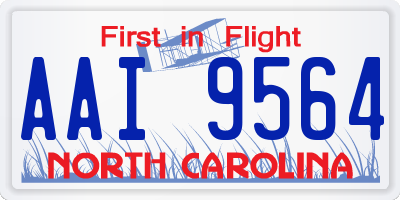 NC license plate AAI9564