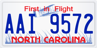 NC license plate AAI9572