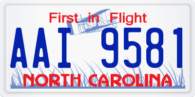 NC license plate AAI9581
