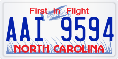 NC license plate AAI9594