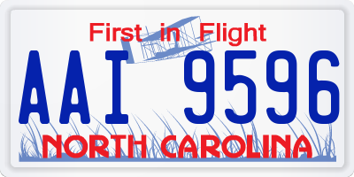 NC license plate AAI9596