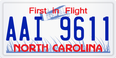 NC license plate AAI9611