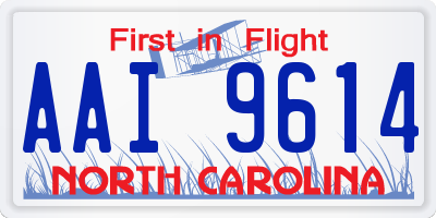 NC license plate AAI9614