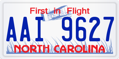 NC license plate AAI9627