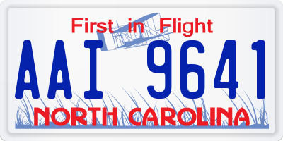 NC license plate AAI9641