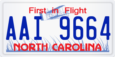 NC license plate AAI9664