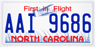 NC license plate AAI9686