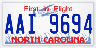 NC license plate AAI9694