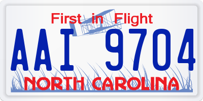 NC license plate AAI9704
