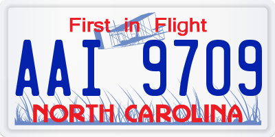 NC license plate AAI9709