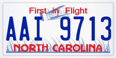 NC license plate AAI9713