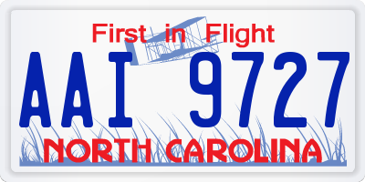NC license plate AAI9727