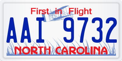 NC license plate AAI9732
