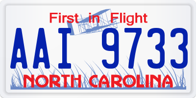 NC license plate AAI9733
