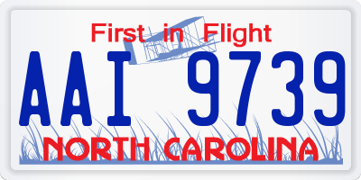 NC license plate AAI9739