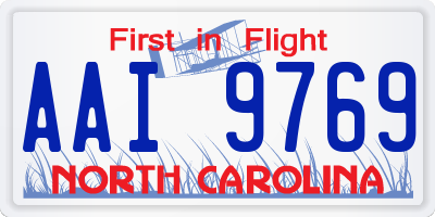 NC license plate AAI9769