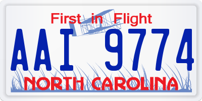 NC license plate AAI9774