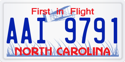 NC license plate AAI9791