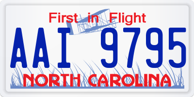 NC license plate AAI9795