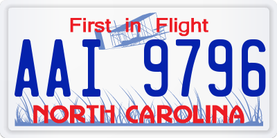 NC license plate AAI9796