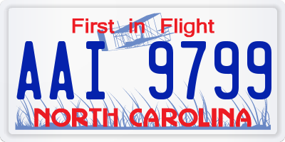 NC license plate AAI9799
