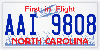 NC license plate AAI9808