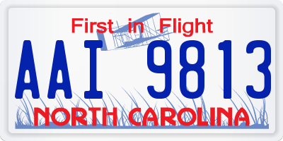 NC license plate AAI9813