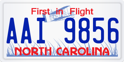 NC license plate AAI9856