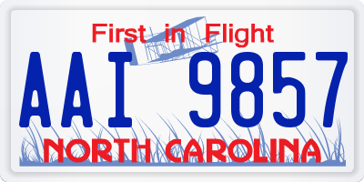NC license plate AAI9857