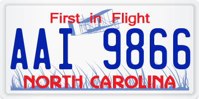 NC license plate AAI9866