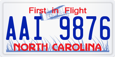 NC license plate AAI9876