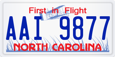 NC license plate AAI9877