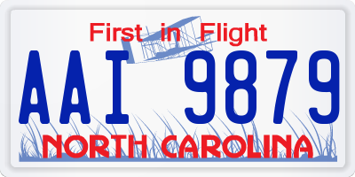 NC license plate AAI9879