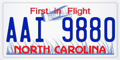 NC license plate AAI9880