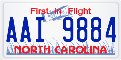 NC license plate AAI9884