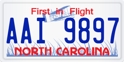 NC license plate AAI9897