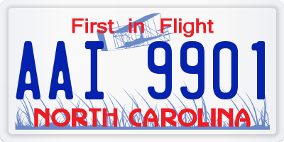 NC license plate AAI9901