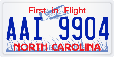 NC license plate AAI9904