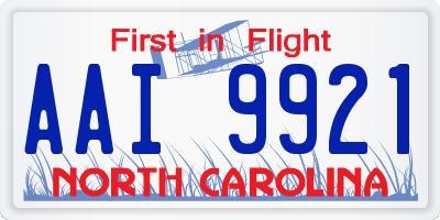 NC license plate AAI9921