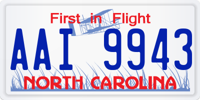 NC license plate AAI9943