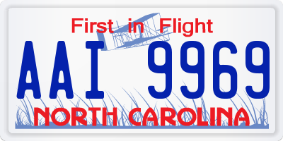 NC license plate AAI9969