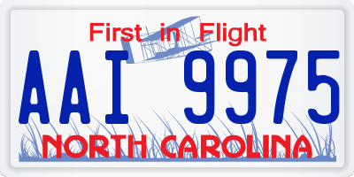 NC license plate AAI9975