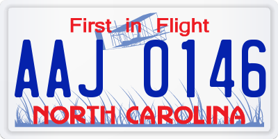 NC license plate AAJ0146