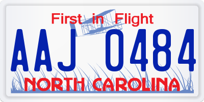 NC license plate AAJ0484