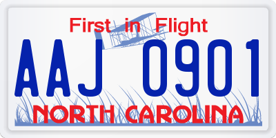 NC license plate AAJ0901