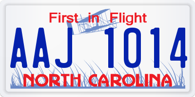 NC license plate AAJ1014