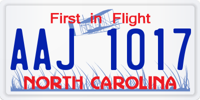 NC license plate AAJ1017